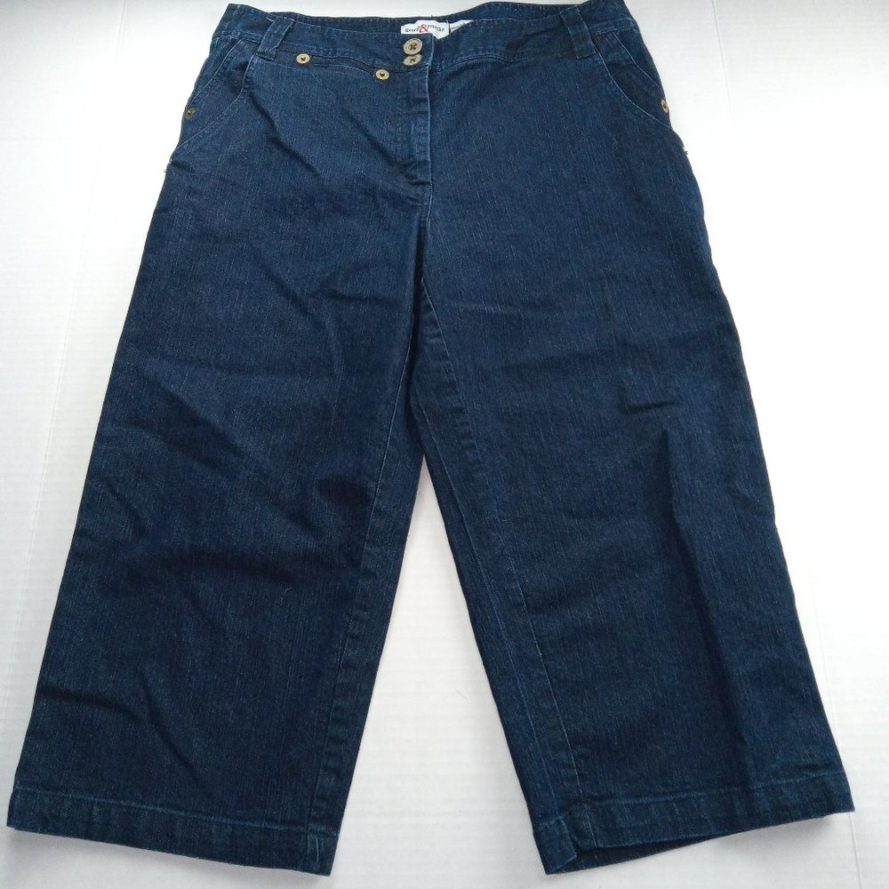 George & Martha Women's Capri Jeans Size 12 Dark Wash Denim High Rise